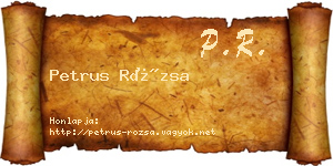 Petrus Rózsa névjegykártya