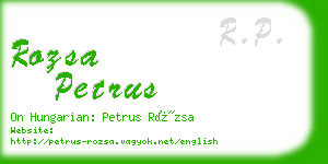 rozsa petrus business card